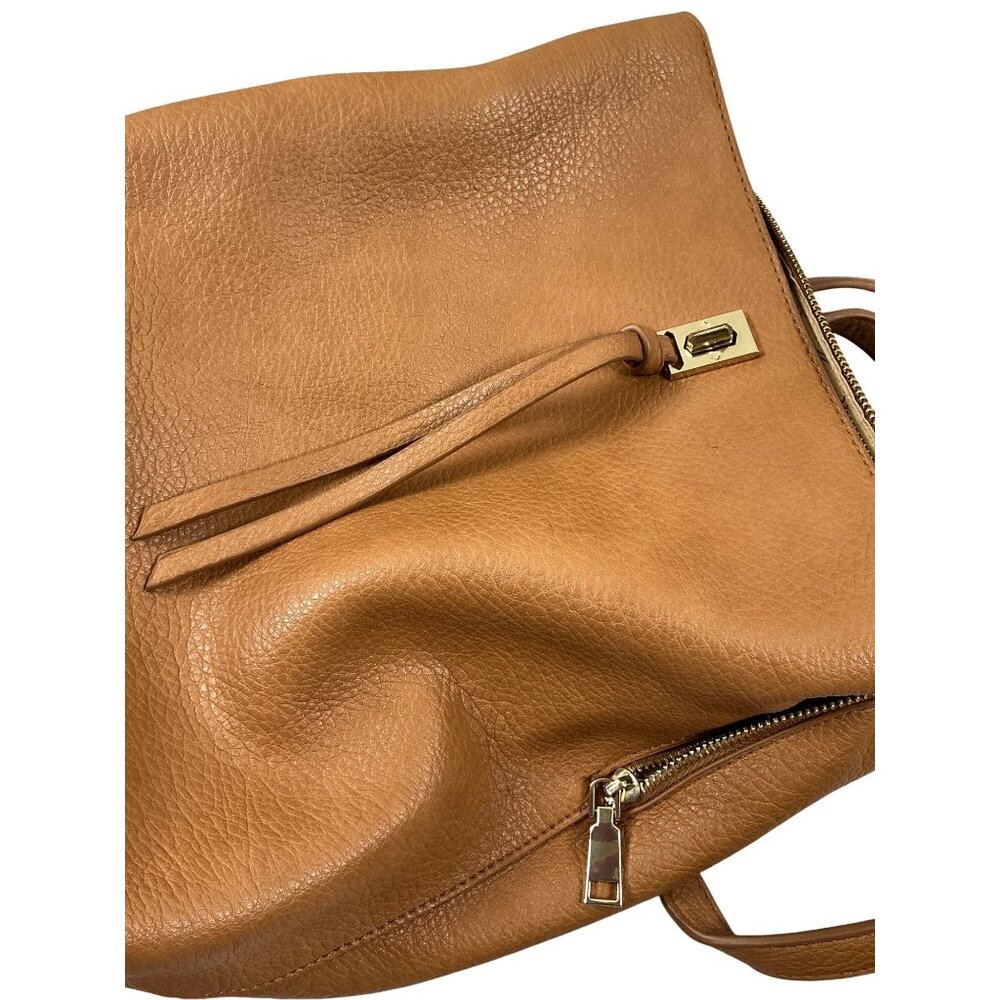 Moda Luxe | Brown Faux Leather Backpack – Distressed Vintage-Style Daypack - Picture 3 of 8